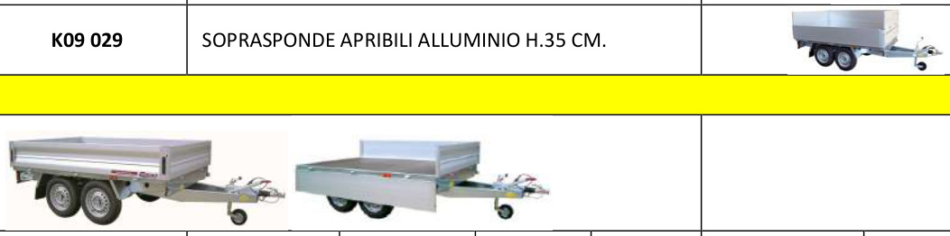 Rimorchio C11 — Trasporto cose — misure e prezzo