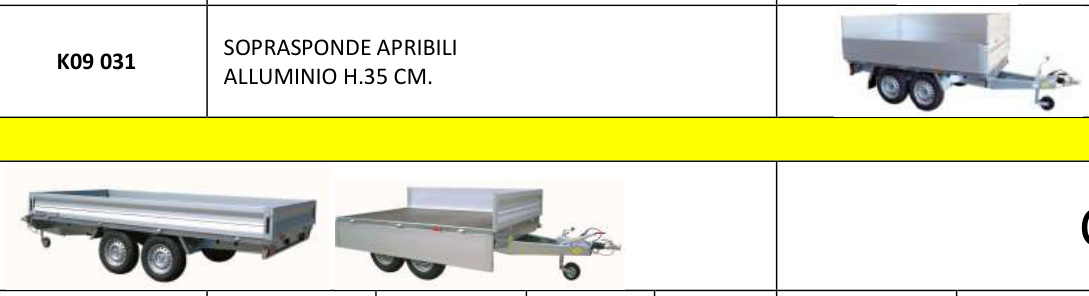 Rimorchio C20L — Trasporto cose — misure e prezzo