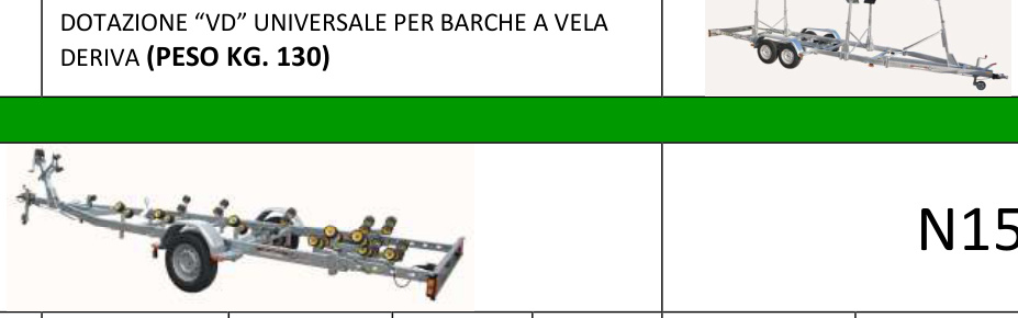 Rimorchio N1500B-R — Imbarcazioni — misure e prezzo