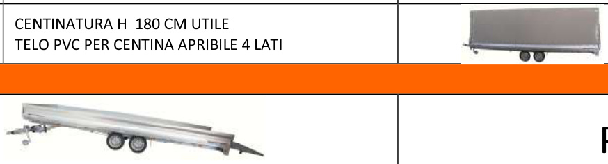 Rimorchio PT35L — Rampe — misure e prezzo